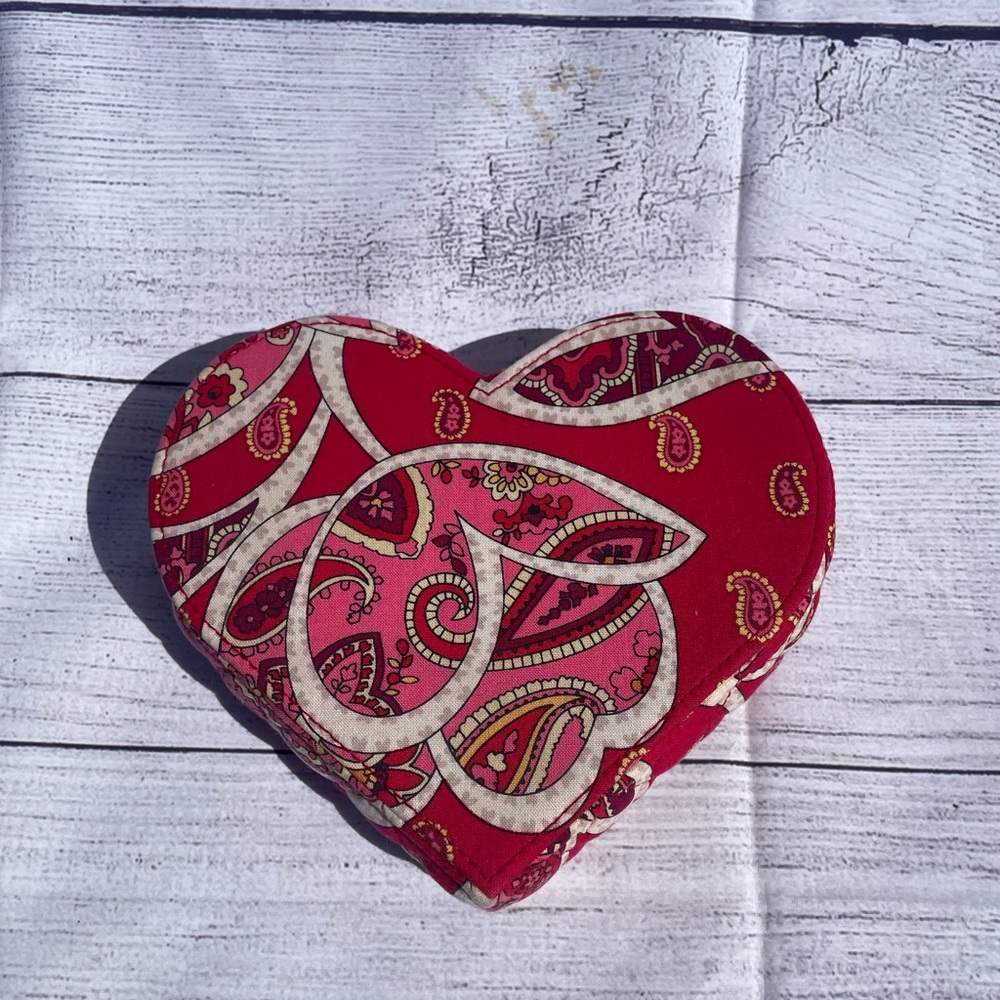 Vera Bradley heart shaped jewelry box